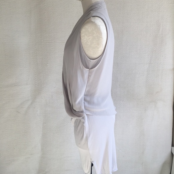 All Saints Faux Wrap Layered Sleeveless Dress Gray - Picture 4 of 8